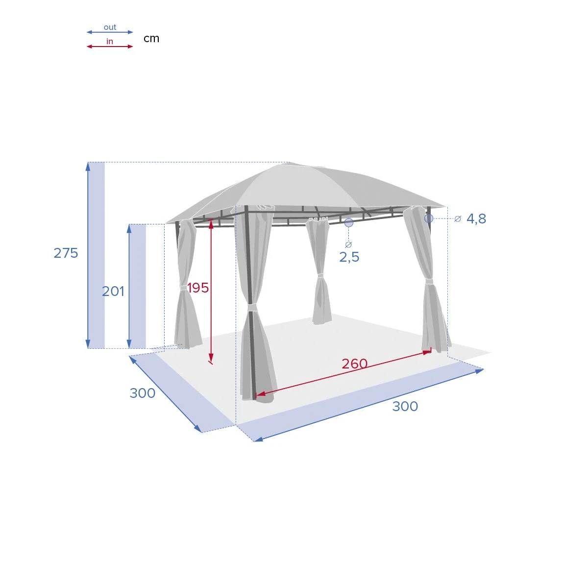 Tonnelle Sawara (3 x 3 m) - Ecru Tonnelle Sawara (3 X 3 M) - Ecru -Mobilier De Jardin tonnelle sawara 3 x 3 m ecru 113000 1647417405
