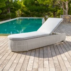 Transat Résine Tressée Calvi - Blanc / Gris Clair