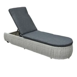 Transat Résine Tressée Calvi - Gris -Mobilier De Jardin transat calvi gris 68596 1