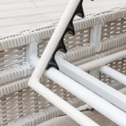 Transat Double Résine Tressée / Canapé De Jardin Calvi - Gris Clair -Mobilier De Jardin transat double canape de jardin calvi blanc gris clair 76814 1582295680