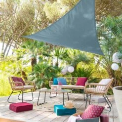 Voile D'ombrage Triangulaire (L 3m) Curacao - Bleu Orage