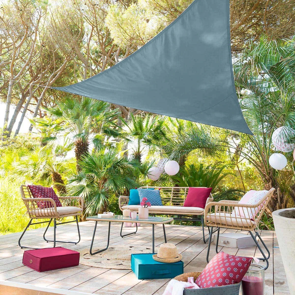 Voile d'ombrage Triangulaire (L 3m) Curacao - Bleu Orage Voile D'ombrage Triangulaire (L 3m) Curacao - Bleu Orage -Mobilier De Jardin voile d ombrage triangulaire l 3m curacao bleu orage 59070 3 1585122371